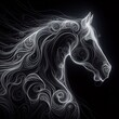 © Lena - Detailed The image focuses on the outline of the horse created b