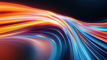 Poster - Vibrant Luminous Trails Creating a Dynamic Sensation of Speed and Motion in the Digital Realm
