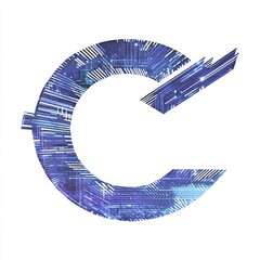 Poster - Stylized letter 'C' with a digital circuit pattern, conveying technology and innovation.