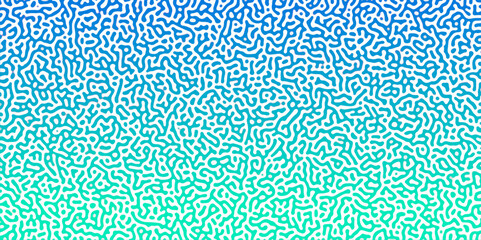 Poster - Turing Abstract Pattern, suitable for any business. White and blue color diffusion reaction seamless pattern.An abstract Reaction-diffusion or Turing pattern formation, coral reef, natural texture,	
