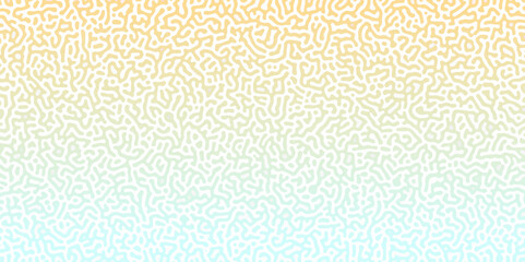 Poster - Abstract Reaction-diffusion or Turing pattern natural texture in coral green gradient colour scheme. Linear design with biological shapes. Organic lines in memphis. abstract turing organic wallpaper.	