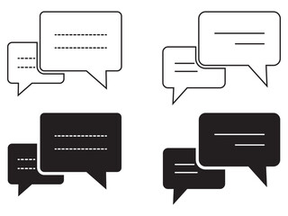Wall Mural - set chat bubble icon for message, sms, and talk isolated on transparent.