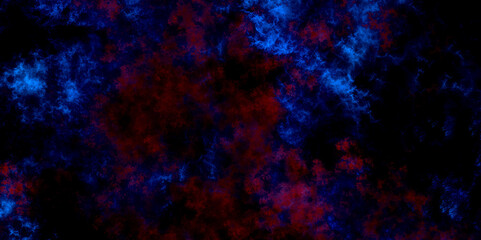 Wall Mural - Black blue, red grunge texture with smoke swirls effect vector background. Abstract fractal art background motion Fantastic outer view for web design image with place for text Template. space.	