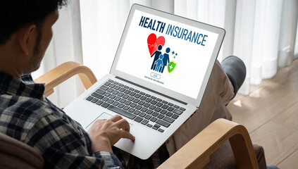 Wall Mural - Health insurance web site modish registration system for easy form filling