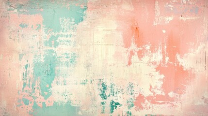 Poster - Abstract painting background showcasing a blend of pink, green, and beige colors, creating a textured and artistic backdrop