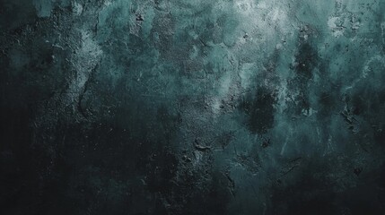 Poster - Dark green concrete wall background showcasing rough texture, cracks, and a distressed, grunge aesthetic, creating a dramatic and moody backdrop