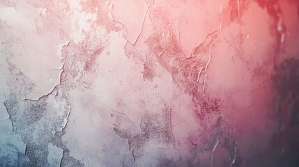 Poster - Gradient pink and blue cracked wall texture creating an artistic and textured background with a vintage, grunge style perfect for design projects