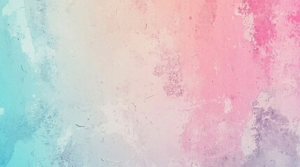 Poster - Gradient background showing a concrete wall painted with pastel colors, featuring cracks and texture from deterioration, creating a vintage or distressed aesthetic