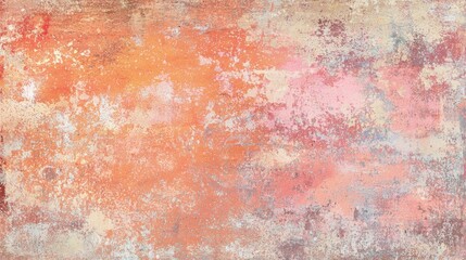 Poster - Orange and pink paint splattered on grunge textured background creates an abstract design, perfect for backgrounds and textures