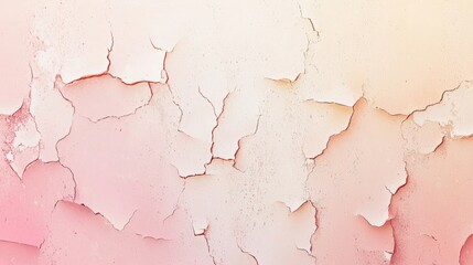 Poster - Gradient background of cracked paint creating abstract shapes with pink and beige tones, ideal for textures and backgrounds