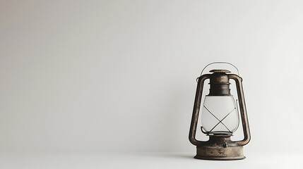 Wall Mural - Antique Oil Lantern on White Background