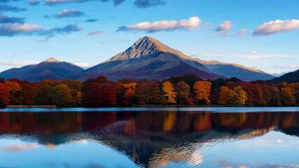 Wall Mural - Autumnal Mountain Lake Reflection 