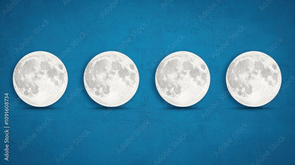 Moon Phases Celestial Cycle Lunar Stages Night Sky Astronomy Stock ...