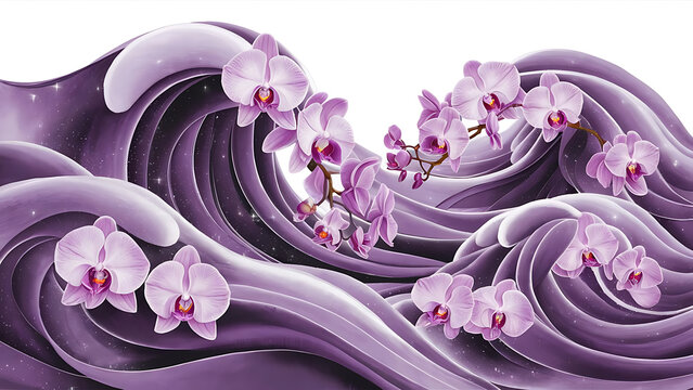 blooming tides petal drift wave garden inked blossoms flowing flora petal streams whispering waves floral currents ink ripple blooms