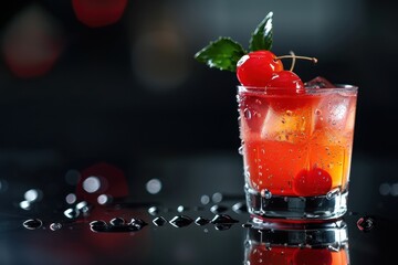 Wall Mural - New cocktail on dark background