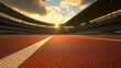 © kvladimirv - Sunset at a Modern Stadium Track: Inspirational Sports and Fitness Scene