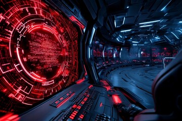 Poster - A cyberpunk-themed digital agenda displayed on a neon-lit screen, surrounded by holographic task reminders and futuristic aesthetics