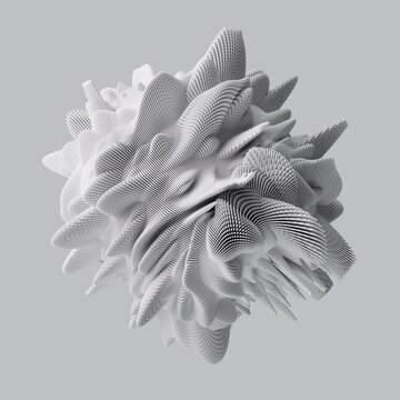 3d render of abstract detailed shape. Minimal futuristic background.