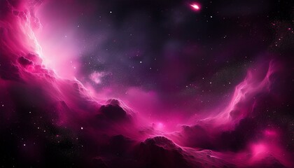 background with space nebula in black and pink tones pink universe endless space