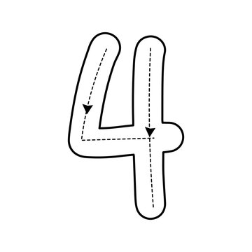 handrawn popular numberic education design. children book, dash line