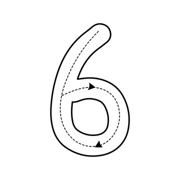 handrawn popular numberic education design. children book, dash line