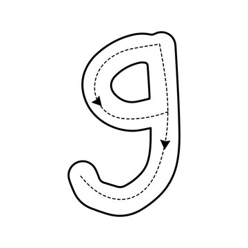 handrawn popular numberic education design. children book, dash line