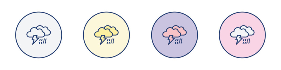 Wall Mural - Thunderstorm icon Thin line flat illustration