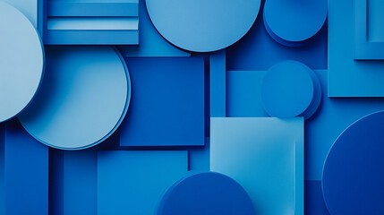 Wall Mural - geometric abstract backgrounds design. composition of simple geometric shapes on a blue background. 