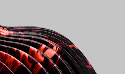 Poster - Layered Metallic Waves in an Abstract Form with a Subtle Gradient