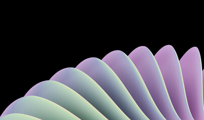 Poster - Colorful Abstract Design with Smooth Gradient Curves: A Study of Pastel Purple and Green Shapes