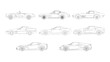 © Alexey - Set of  Chevrolet Corvette USA Legendary Sport Car Coupe Vector Speed Heritage History Classic Power