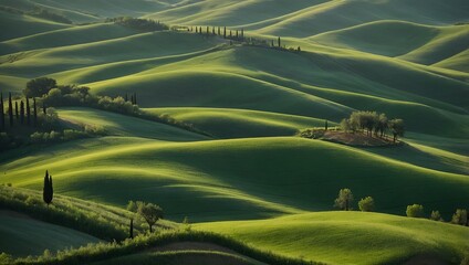 Wall Mural - green rolling landscape