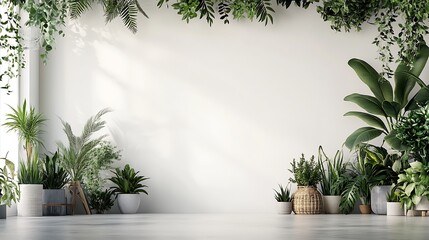 Poster - Indoor Urban Jungle with Varied Green Foliage and Natural Light at Home : Generative AI