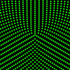 Poster - Geometrical round square pattern background - abstract green and black vector graphic design from small squares