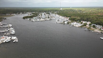 Wall Mural - view of the coastal Toms River town on the Jersey Shore in Ocean County, New Jersey with a harbor,