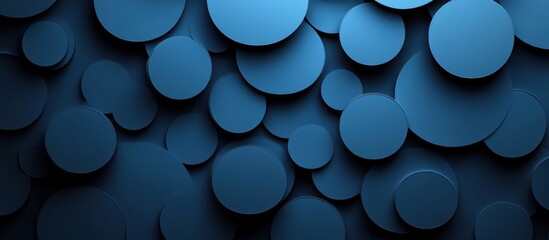 Wall Mural - Abstract background with overlapping circles in blue.