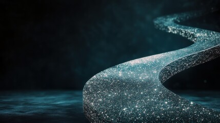 Leinwandbilder - A shimmering, winding path of stars glows against a dark backdrop, creating a mystical and enchanting visual.