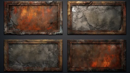 Canvas Print - Enhance your designs with these versatile grunge border frames, perfect for adding a touch of edge to any project.