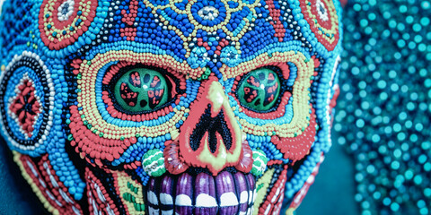 Wall Mural - Day Of The Dead Beaded Skull