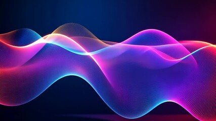Leinwandbilder - Colorful motion elements with neon led illumination waves. Abstract futuristic background. Video