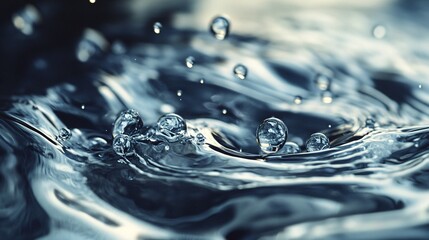 Aufkleber - Water droplets creating ripples on a liquid surface