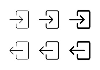 Poster - Login and logout icon set. Sign in and sign out sign. Enter and exit door symbol
