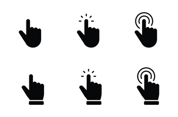 Poster - Hand pointer icons. Pointer click icon vector