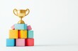 © Wahyu - Golden Trophy on Colorful Building Blocks