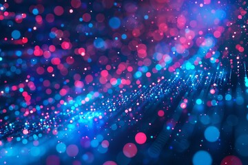 Poster - A vibrant array of blue and pink bokeh lights creates a captivating abstract background, ideal for various digital design projects and artistic expressions.