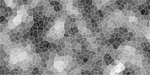 Black & white broken quartz stained glass background. Broken Glass Quartz natural fragment Cement kitchen decor & white marble bath floor. Crystal Voronoi Diagram Background for Website, Fabric Print.