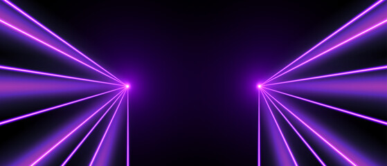 Wall Mural - laser rays or beams, glowing neon lines, bright futuristic background. motion or speed light effect.