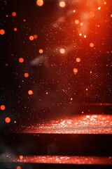 Sticker - Red glitter and bokeh lights background