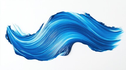 Poster - Vibrant and Fluid Blue Wave Abstract Art Created with Brush Strokes, Perfect for Backgrounds and Modern Design Projects, Capturing Movement and Energy