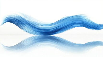 Poster - Abstract flowing blue wave with smooth texture and reflective surface creating a serene atmosphere ideal for backgrounds, designs, and artistic presentations in creative projects